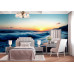 Sunset Beach - AI Art Wall Mural for Contemporary Interiors