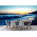 Sunset Beach - AI Art Wall Mural for Contemporary Interiors