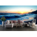 Sunset Beach - AI Art Wall Mural for Contemporary Interiors