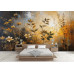 Autumnal Bloom Abstract - AI Art Wall Mural for Contemporary Interiors