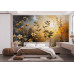 Autumnal Bloom Abstract - AI Art Wall Mural for Contemporary Interiors