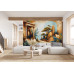 Serene Temple Garden - AI Art Wall Mural for Contemporary Interiors