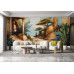 Serene Temple Garden - AI Art Wall Mural for Contemporary Interiors