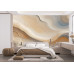 Beige, Brown & Blue Fluid Swirls - Earthy AI Wall Mural
