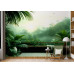 Tropical Morning Mist - AI Art Wall Mural for Contemporary Interiors