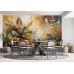 Autumn Floral Impression - AI Art Wall Mural for Contemporary Interiors