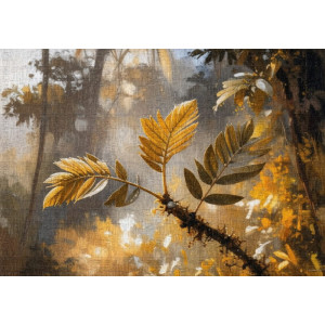 Forest Gold - AI Art Wall Mural for Contemporary Interiors