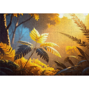 Sunlit Golden Canopy - AI Art Wall Mural for Contemporary Interiors