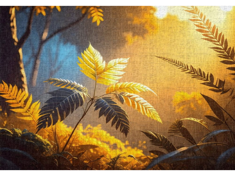 Sunlit Golden Canopy - AI Art Wall Mural for Contemporary Interiors Sunlit Golden Canopy - AI Art Wall Mural for Contemporary Interiors