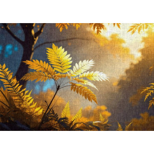 Radiant Forest Fern - AI Art Wall Mural for Contemporary Interiors