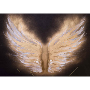 Golden Wings Abstract - Modern Wall Mural Inspired by Petitto Art
