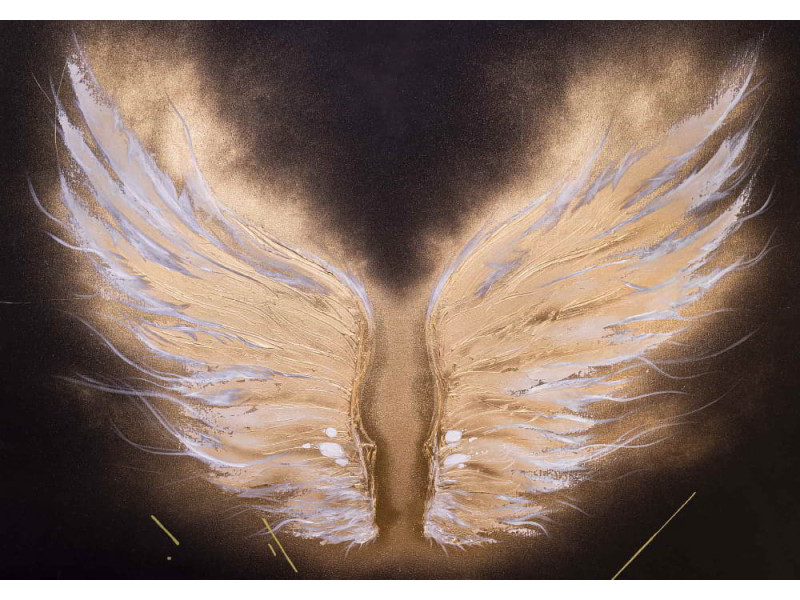 Golden Wings Abstract - Modern Wall Mural Inspired by Petitto Art