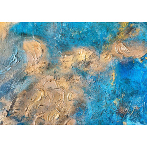 Azure Surge Abstract Mural - Modern Wall Mural Inspired by Petitto Art - Original Abstract Mural by Anete Purina-Purite | Wall4Soul