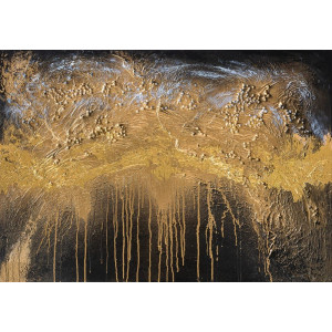 Gilded Horizon Abstract Mural - Modern Wall Mural Inspired by Petitto Art