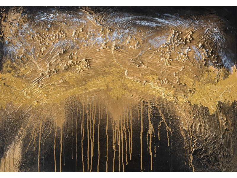 Gilded Horizon Abstract Mural - Modern Wall Mural Inspired by Petitto Art