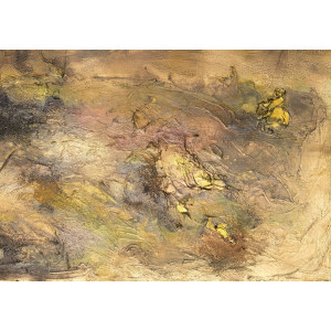 Gilded Earthscape - Modern Wall Mural Inspired by Petitto Art