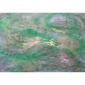 Verdant Current - Modern Wall Mural Inspired by Petitto Art - Original Abstract Mural by Anete Purina-Purite | Wall4Soul