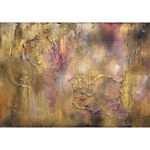 Golden Nebula Abstract Mural - Modern Wall Mural Inspired by Petitto Art
