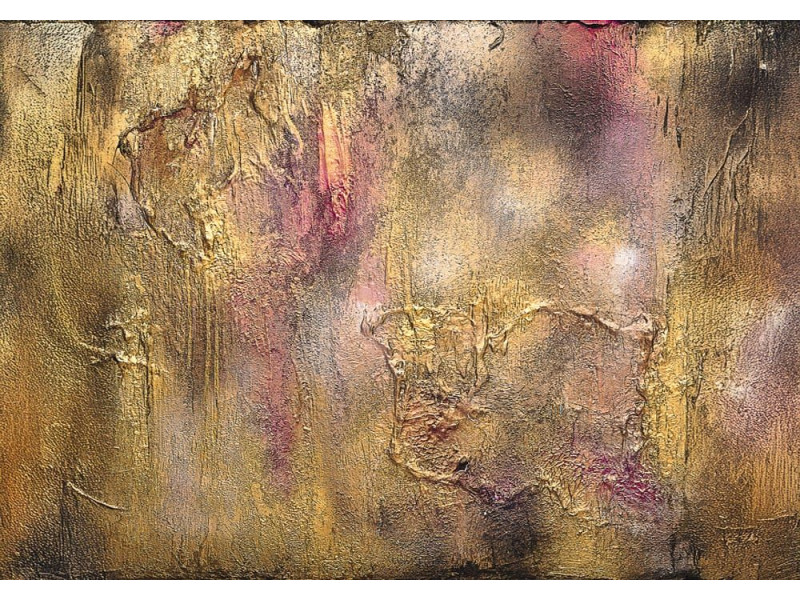 Golden Nebula Abstract Mural - Modern Wall Mural Inspired by Petitto Art