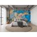 Azure Surge Abstract Mural - Modern Wall Mural Inspired by Petitto Art