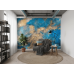 Azure Surge Abstract Mural - Modern Wall Mural Inspired by Petitto Art