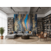 Celestial Veil Abstract Mural - Modern Wall Mural Inspired by Petitto Art