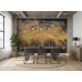 Gilded Horizon Abstract Mural - Modern Wall Mural Inspired by Petitto Art