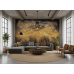 Gilded Horizon Abstract Mural - Modern Wall Mural Inspired by Petitto Art