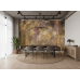 Golden Nebula Abstract Mural - Modern Wall Mural Inspired by Petitto Art