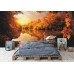 White Swan on Autumn Pond - Classic Wall Mural for Modern Interiors