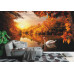 White Swan on Autumn Pond - Classic Wall Mural for Modern Interiors