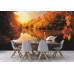 White Swan on Autumn Pond - Classic Wall Mural for Modern Interiors