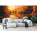 White Swan on Autumn Pond - Classic Wall Mural for Modern Interiors