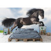 Friesian Stallion Gallop - Classic Wall Mural for Modern Interiors Friesian Stallion Gallop - Classic Wall Mural for Modern Interiors
