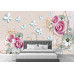 3D Soft Flowers on Beige - Classic Wall Mural for Modern Interiors