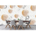 3D Golden Ball Spheres & Circles - Classic Wall Mural for Modern Interiors