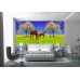 Blooming Cherry Tree with Horses - Classic Wall Mural for Modern Interiors Blooming Cherry Tree with Horses - Classic Wall Mural for Modern Interiors