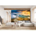 Mountain Landscape with Fog & Haystack - Classic Wall Mural for Modern Interiors