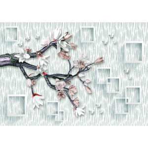 3D Ender Flower & Tree Branch - Classic Wall Mural for Modern Interiors 3D Ender Flower & Tree Branch - Classic Wall Mural for Modern Interiors | Wall4Soul