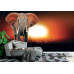 Elephant at African Sunset - Classic Wall Mural for Modern Interiors