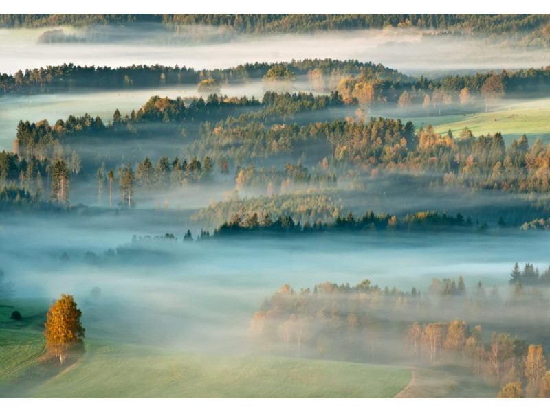 Mountain Sunrise in Czechia - Classic Wall Mural for Modern Interiors Mountain Sunrise in Czechia - Classic Wall Mural for Modern Interiors