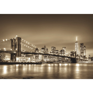 Brooklyn Bridge & Manhattan Skyline at Dusk - Classic Wall Mural for Modern Interiors Brooklyn Bridge & Manhattan Skyline at Dusk - Classic Wall Mural for Modern Interiors | Wall4Soul