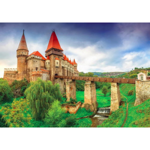 Corvin Castle with Bridge & Cascades - Classic Wall Mural for Modern Interiors Corvin Castle with Bridge & Cascades - Classic Wall Mural for Modern Interiors | Wall4Soul