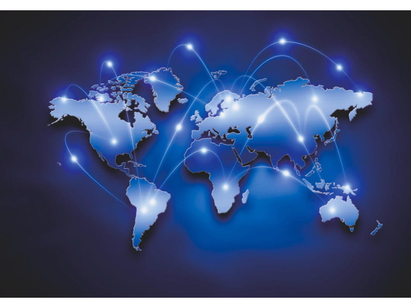 Digital World Map - Classic Wall Mural for Modern Interiors