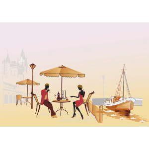 Street Cafe - Classic Wall Mural for Modern Interiors | Wall4Soul