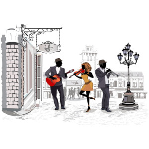 Street Musicians - Classic Wall Mural for Modern Interiors | Wall4Soul
