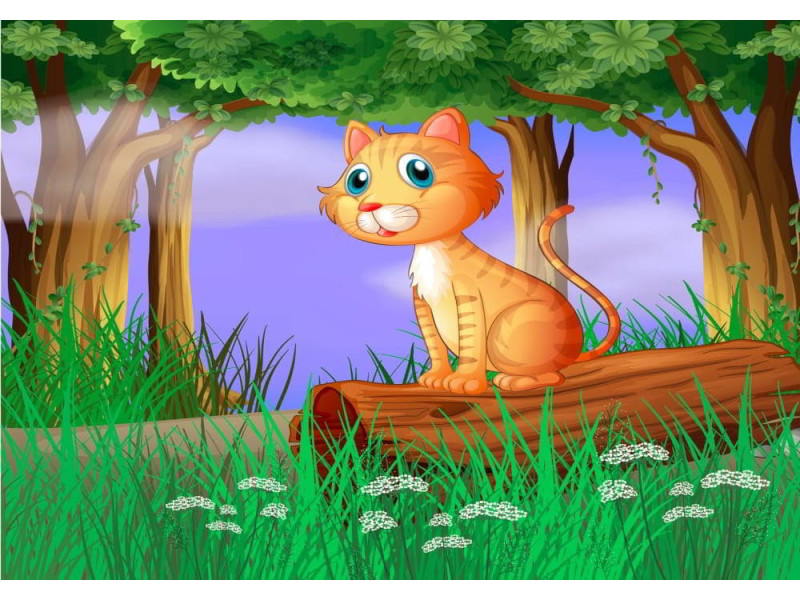 Cat in the Forest - Classic Wall Mural for Modern Interiors