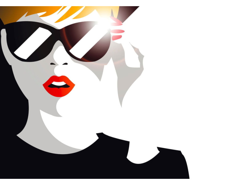 Fashion Girl with Sunglasses - Classic Wall Mural for Modern Interiors