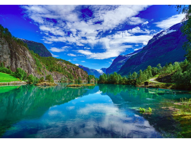 Norwegian Mountains & Lake - Classic Wall Mural for Modern Interiors