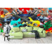 Music & Colors Brick Wall Collage - Classic Wall Mural for Modern Interiors